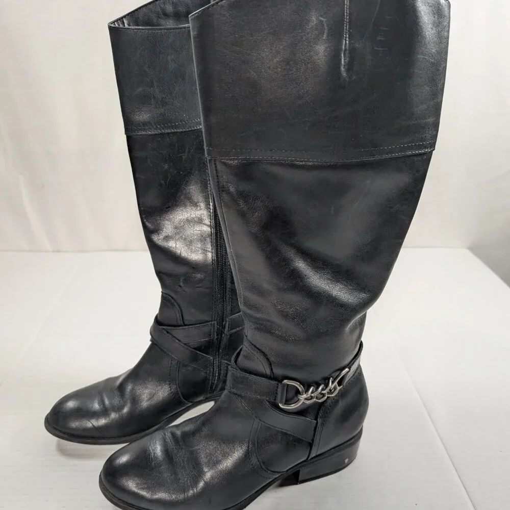 Ralph Lauren Leather Knee Boots Size 7 Menna